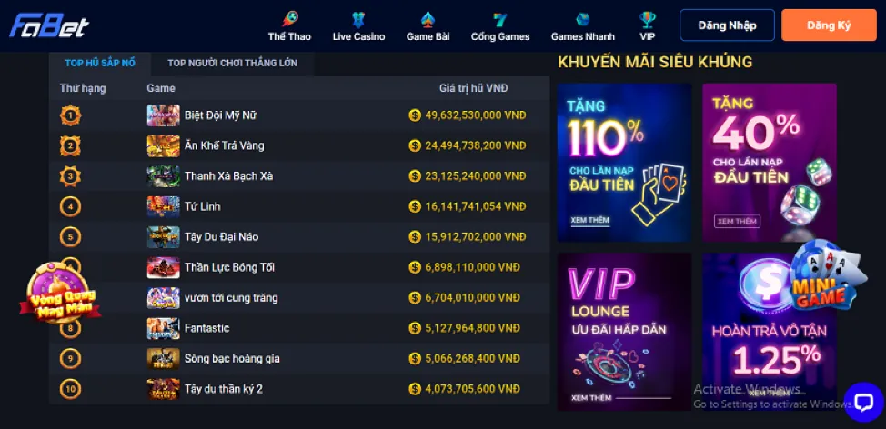 Thư viện trò chơi đa dạng tại 77win1